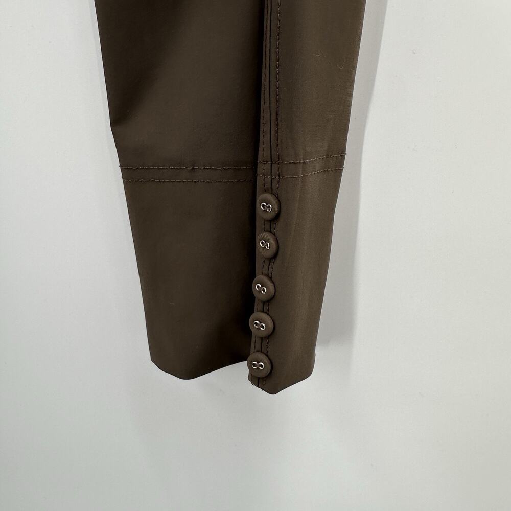 IC Connie K Pants Womens Medium Brown Tan Pull on‎ Crop Stretch Slinky Art - Picture 6 of 13
